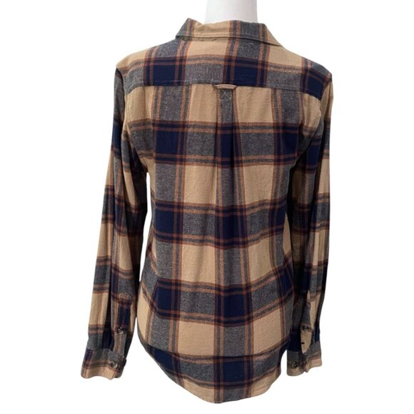 Cozy Plaid Flannel Button-Up Shirt - Oversized "Boyfriend" Fit Small - Picture 3 of 5